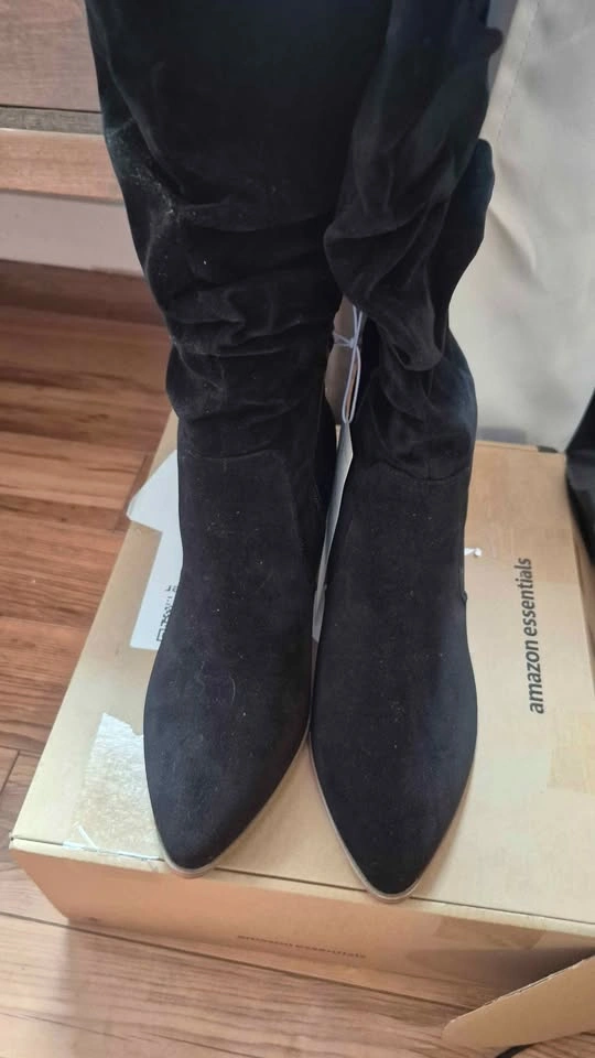 Amazon Essentials Black Slouchy Knee High Boots 9.5 - photo 2