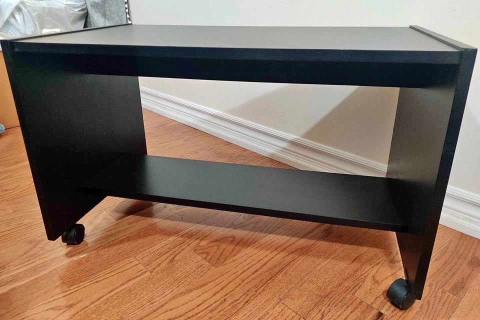 Black Coffee Table / TV Stand / Side Table / Rolling Cart