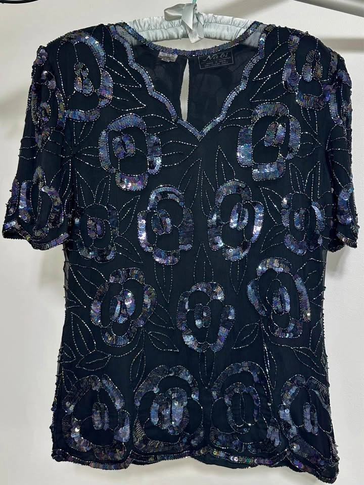 2-Piece Beaded Silk Sequin Set size XL - photo 2
