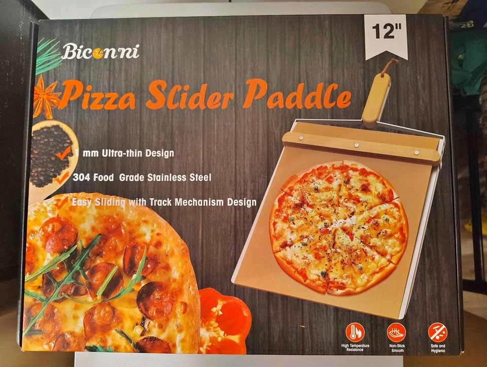 12" Sliding Pizza Paddle Set with Pizza Cutter
