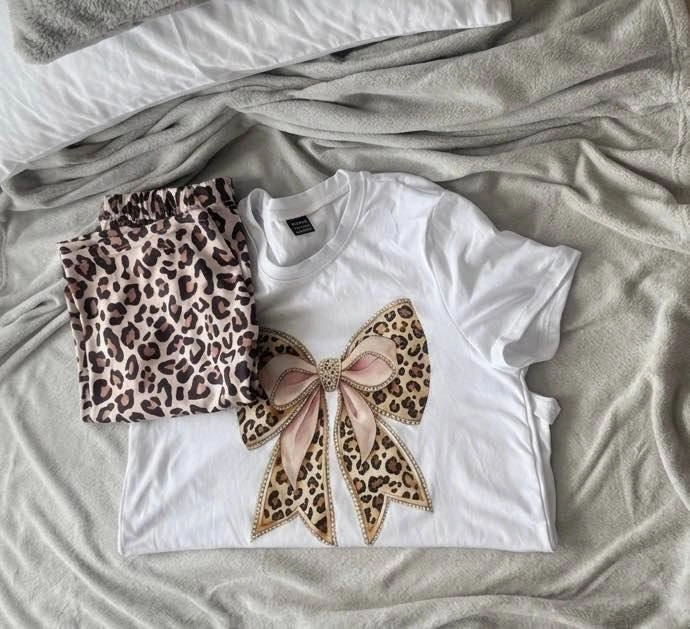 Leopard Print Bow Two-Piece Set size S - Downtown Vancouver - photo 3