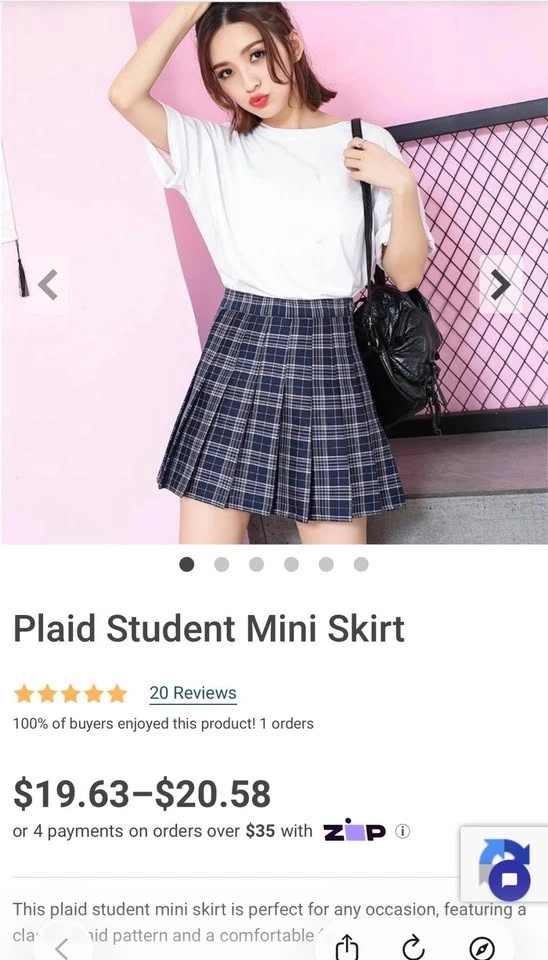 New Plaid Pleated Mini Skirt - Asian M - photo 3