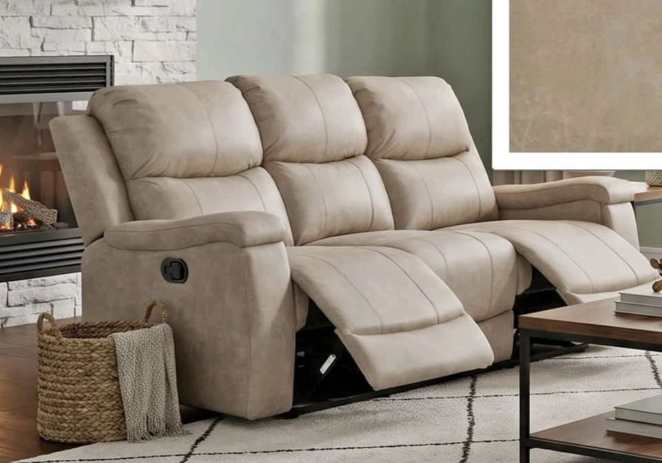 Ilkeston 81.6" Wide Vegan Leather Manual Reclining Sofa