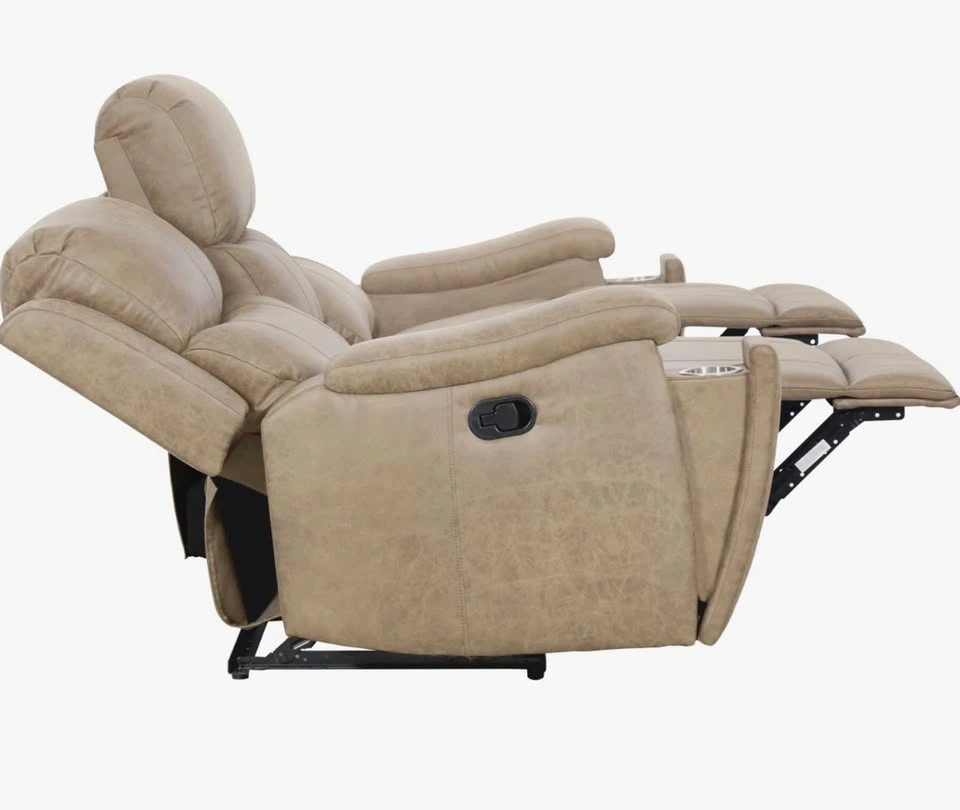 Ilkeston 81.6" Wide Vegan Leather Manual Reclining Sofa - photo 2