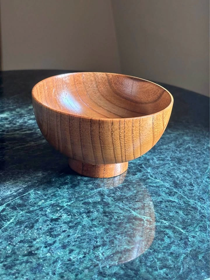 mid-century modern teak bowl small