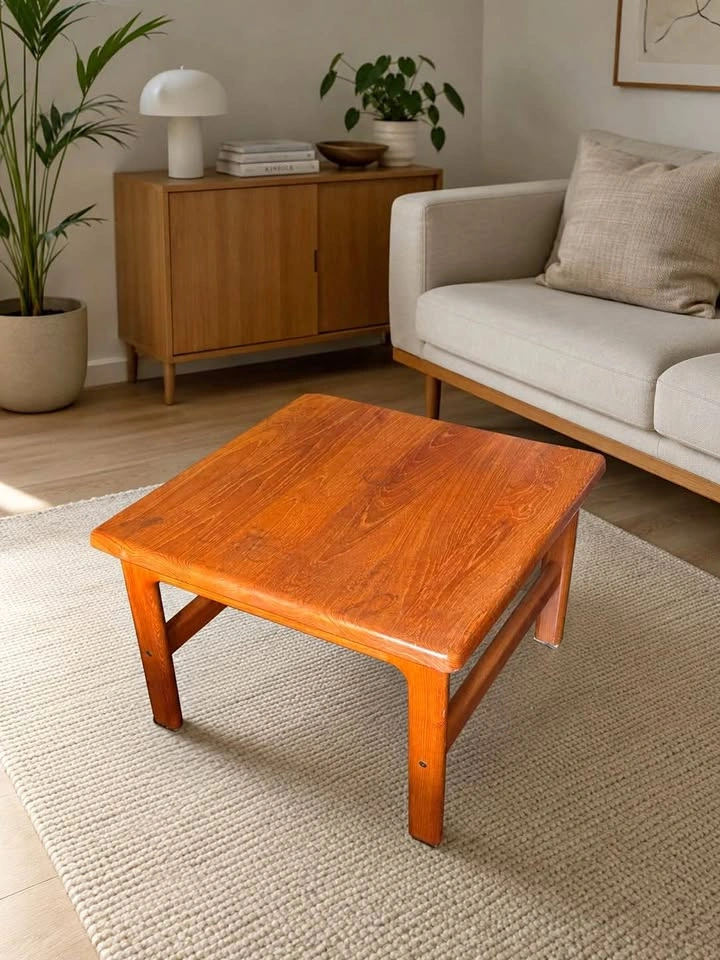 Mid-Century Modern Danish Teak Coffee Table by Niels Bach