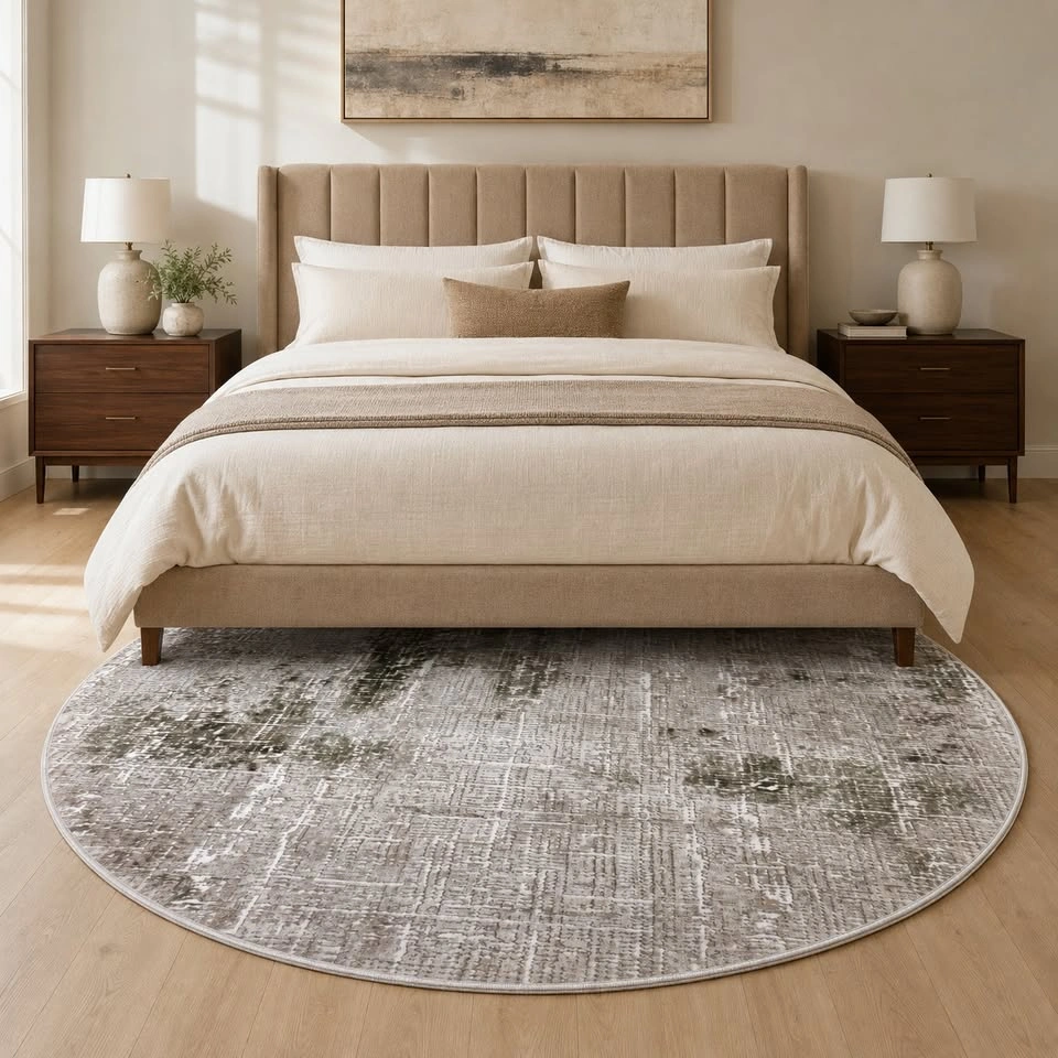 Green Taupe Round Rug on Sale at Glara Home - photo 3