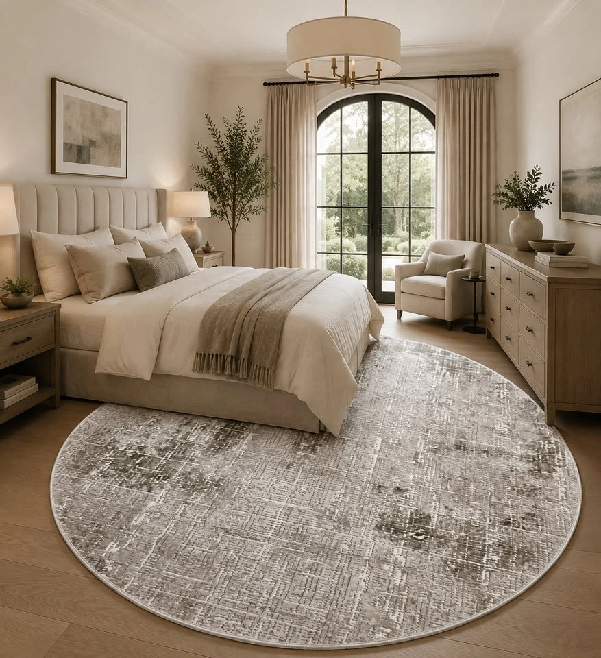 Green Taupe Round Rug on Sale at Glara Home - photo 4
