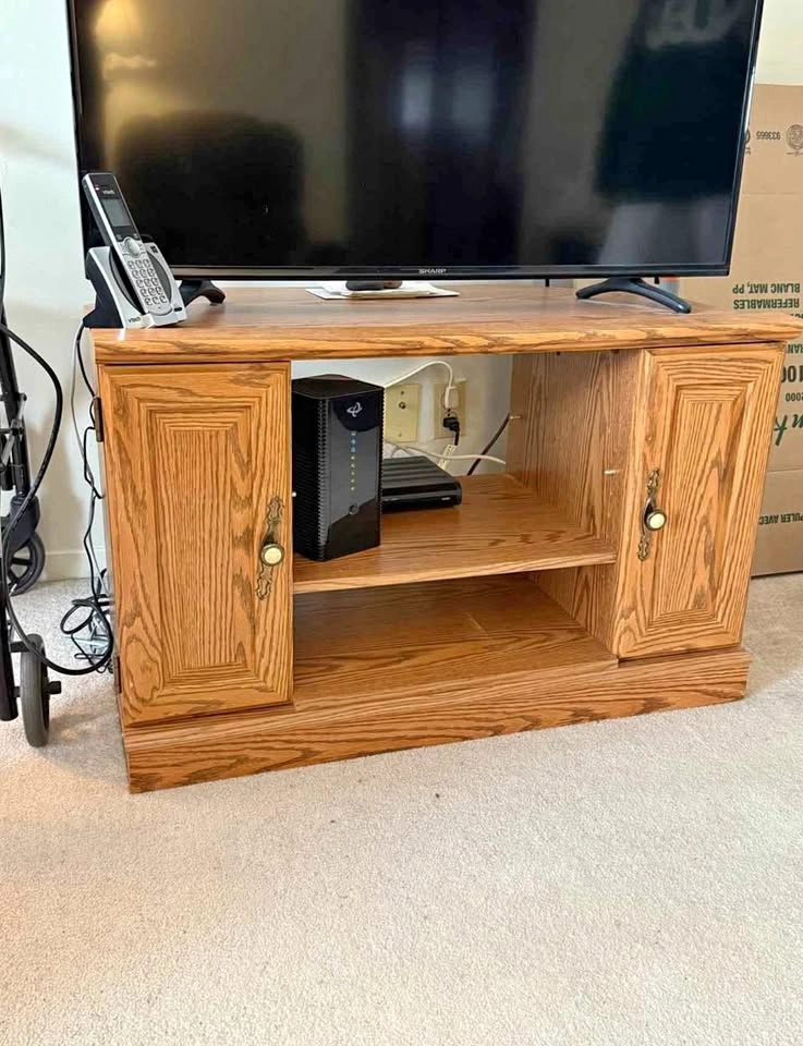 Wood TV Stand with Storage Space