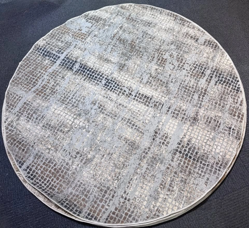 Grey light Blue modern Round Rug - photo 4