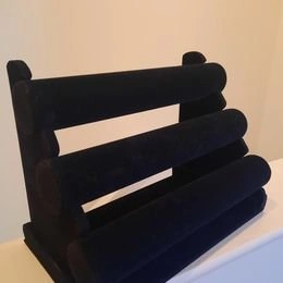 3-tier T-bar velvet jewelry / watch display
