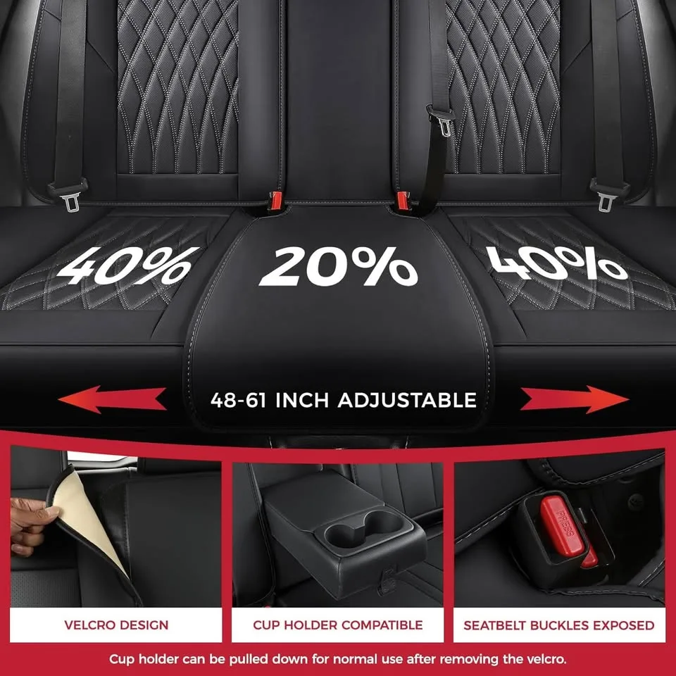 Black Faux Leather Car Seat Covers image indicator(3)