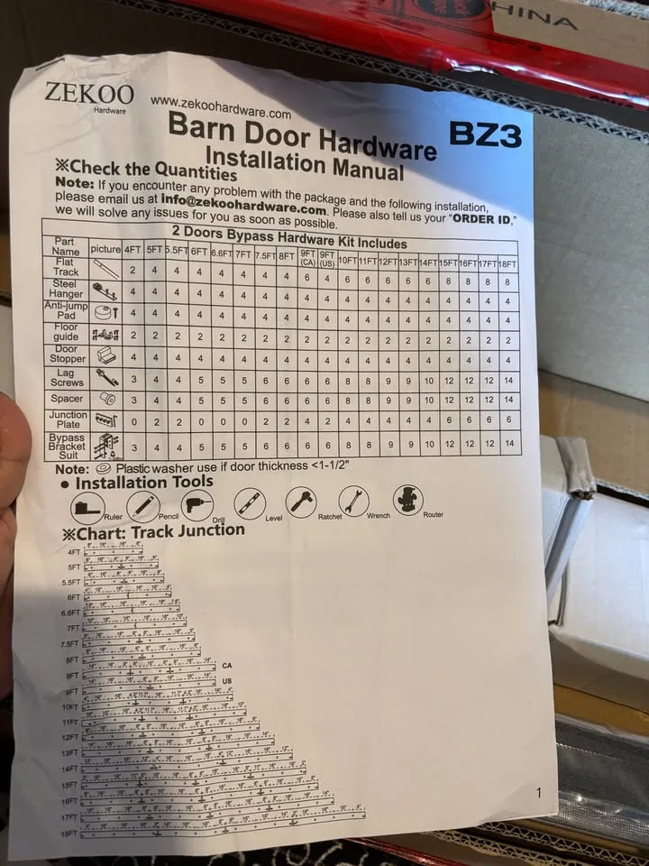 Double Track Barn Door Hardware Kit 6ft + 6.6ft image indicator(5)