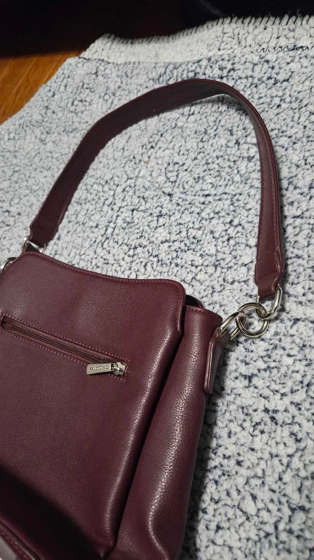 David Jones Paris faux leather shoulder bag