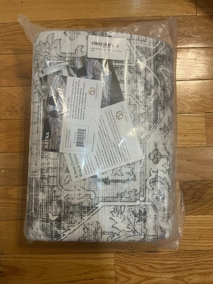 Washable 5x7 Vintage Area Rug Grey & Blue image indicator(7)