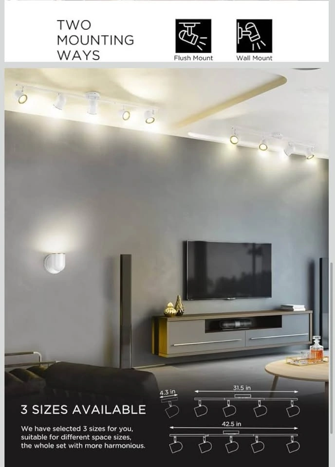 Track Lighting, Led Track Light, GU10 Bulbs Included, 44" - photo 4