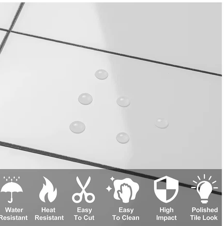 AULIGET 100-Piece 3" x 6" White PVC Peel and Stick Subway Tile - photo 3