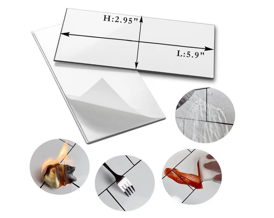 AULIGET 100-Piece 3" x 6" White PVC Peel and Stick Subway Tile - photo 5