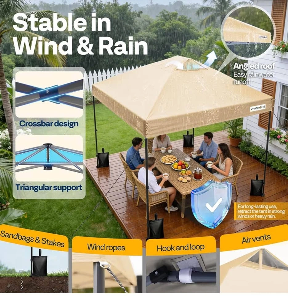 VIVOHOME 10x10ft Pop Up Canopy Tent with Wheeled Carry Bag - photo 5