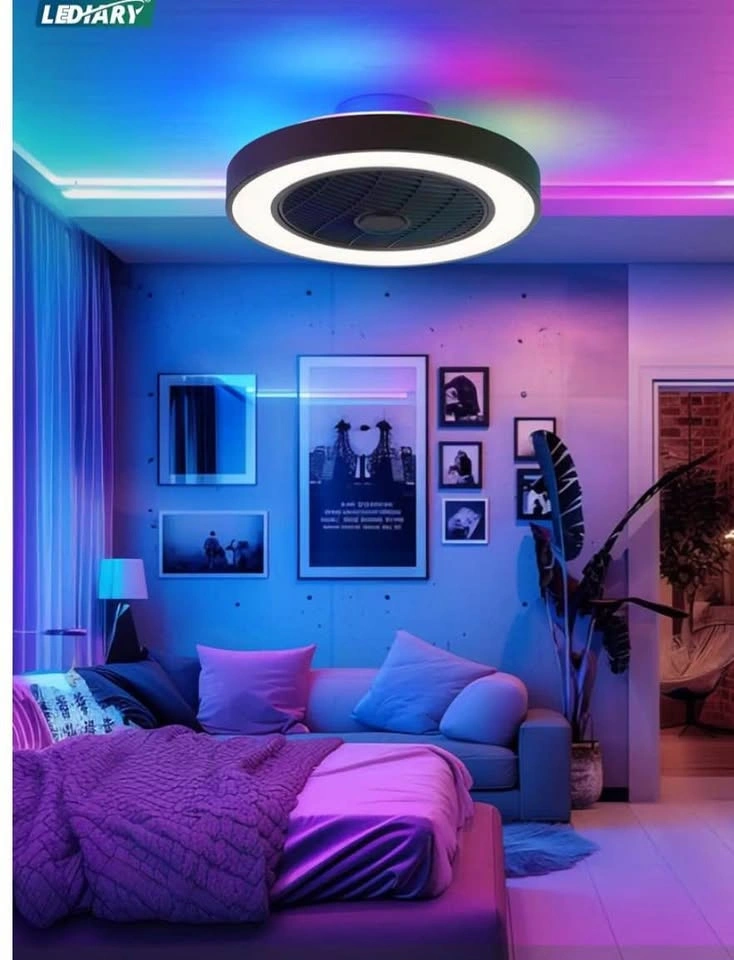 LEDIARY 20" RGB Smart Low Profile Ceiling Fan with Light - photo 3