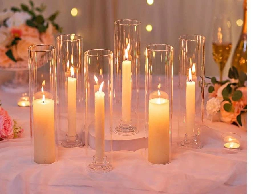 10 PCS Hurricane Glass Cylinder Candle Holders 2.5" x 11"