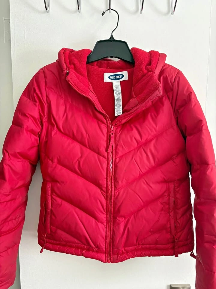 Ladies Old Navy Red Puffer Jacket