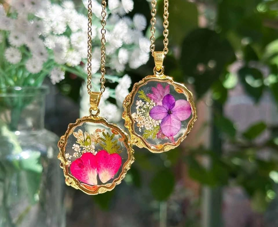 🌸 Handmade Real Pressed Flower Women's Necklaces ❤️ - photo 2