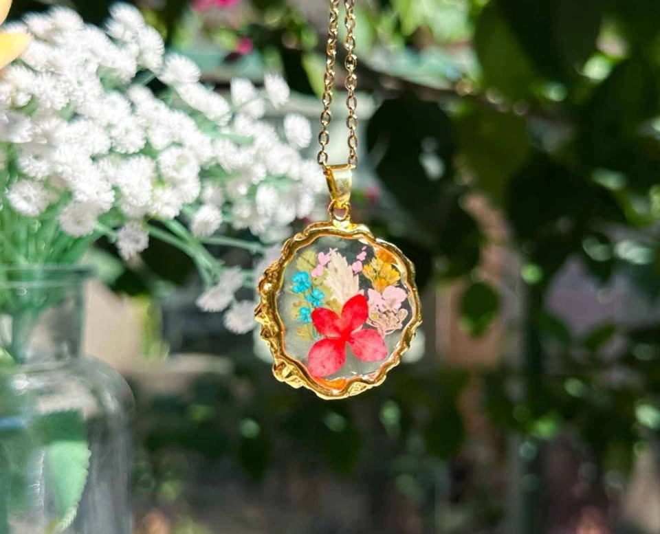 🌸 Handmade Real Pressed Flower Women's Necklaces ❤️ - photo 3