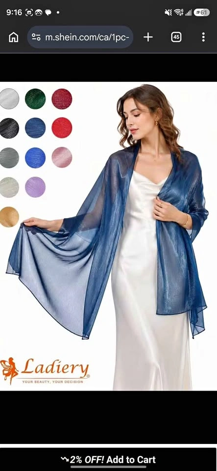 Elegant Navy Blue Shimmer Shawl