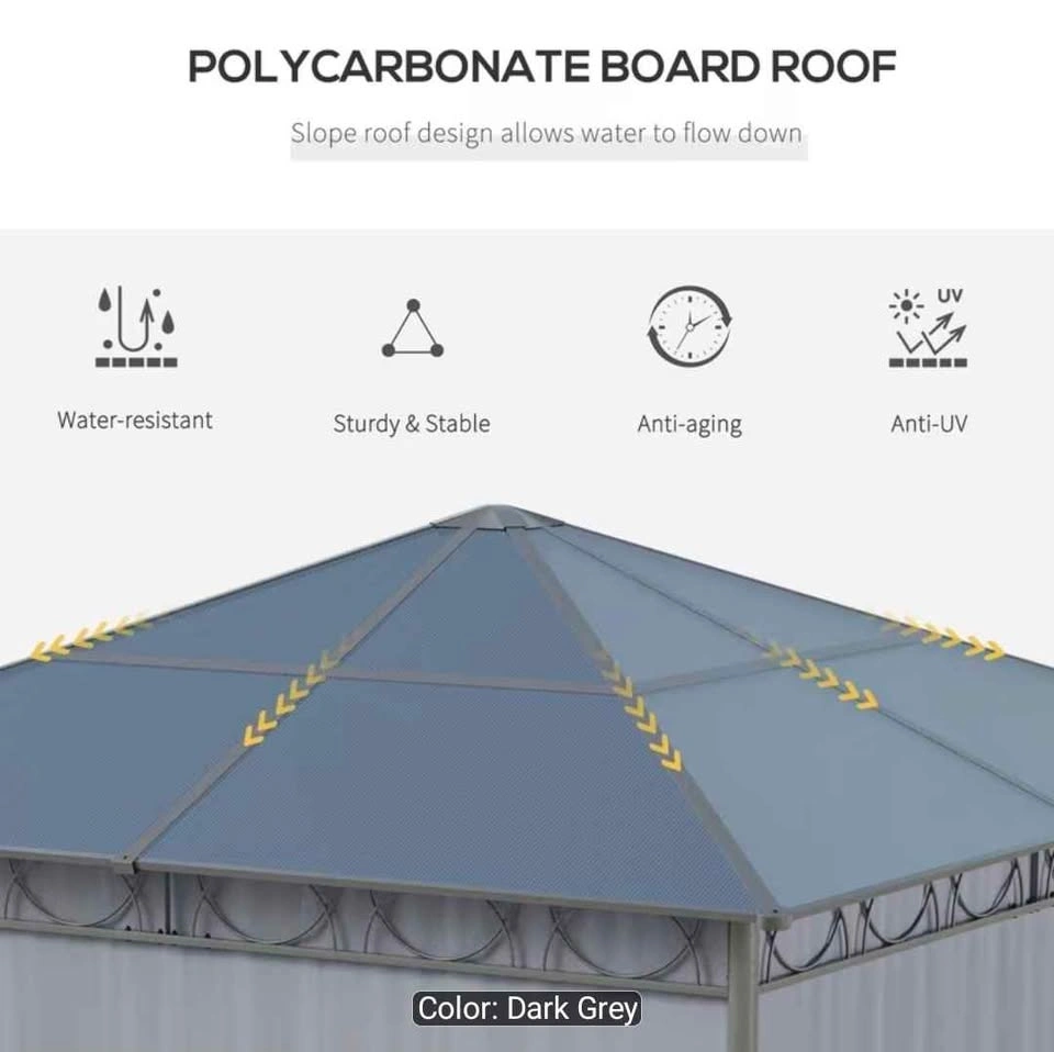 Brand new 10' x 10' Hardtop Gazebo Canopy with Polycarbonate Roo - photo 4