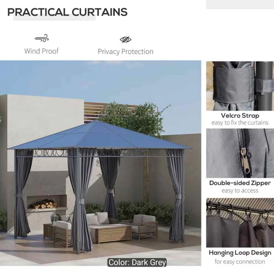 Brand new 10' x 10' Hardtop Gazebo Canopy with Polycarbonate Roo - photo 5