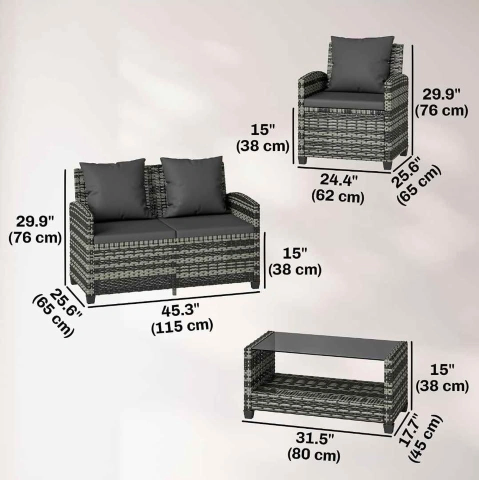 Brand new 4pc patio conversation set. In boxes. Unassembled. - photo 3