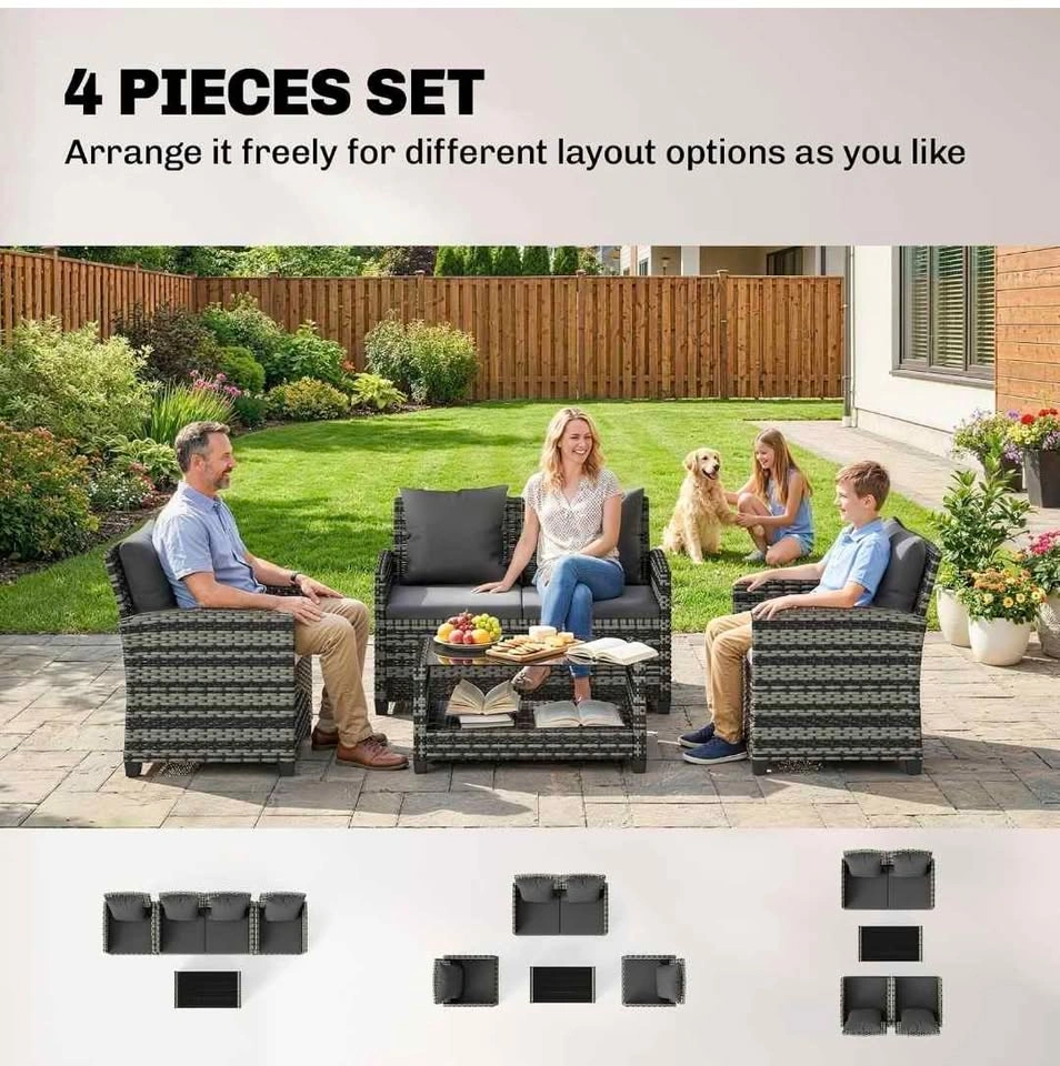Brand new 4pc patio conversation set. In boxes. Unassembled. - photo 4