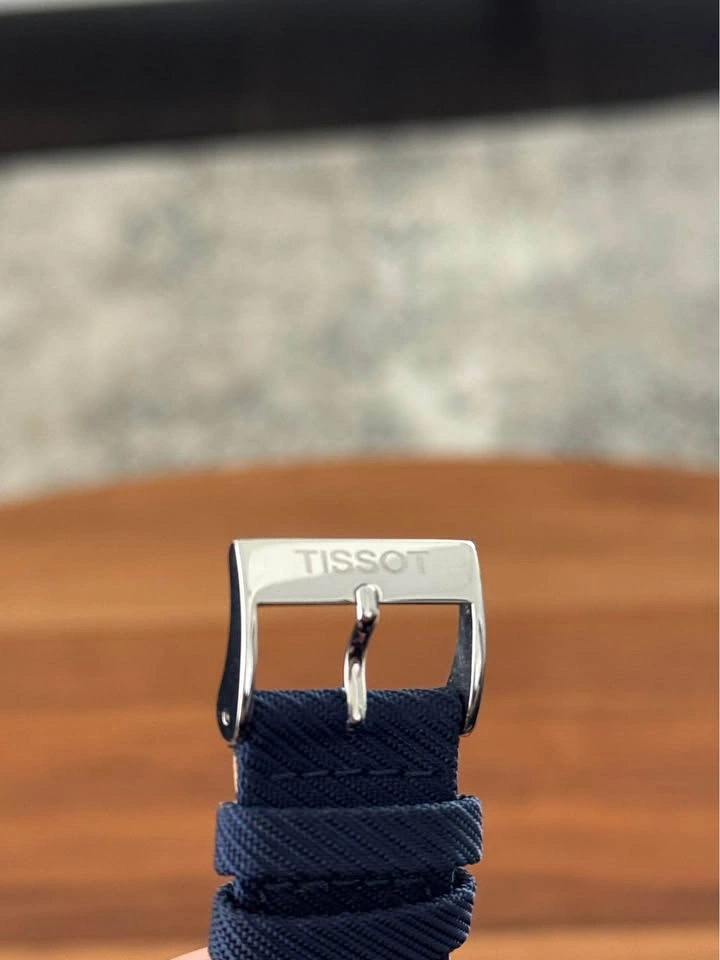 Genuine Tissot 22mm Watch Straps, Blue Textile and Brown Leather - photo 3