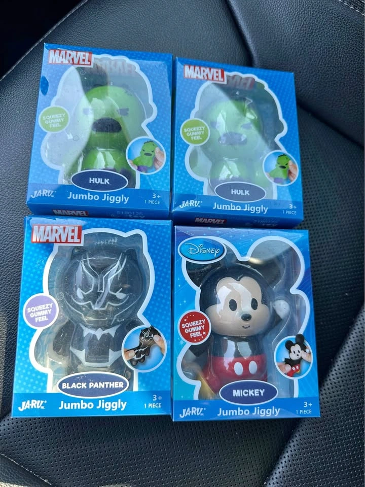 JA-RU Marvel & Disney Jumbo Jiggly Squeeze Toys - 4 Pack