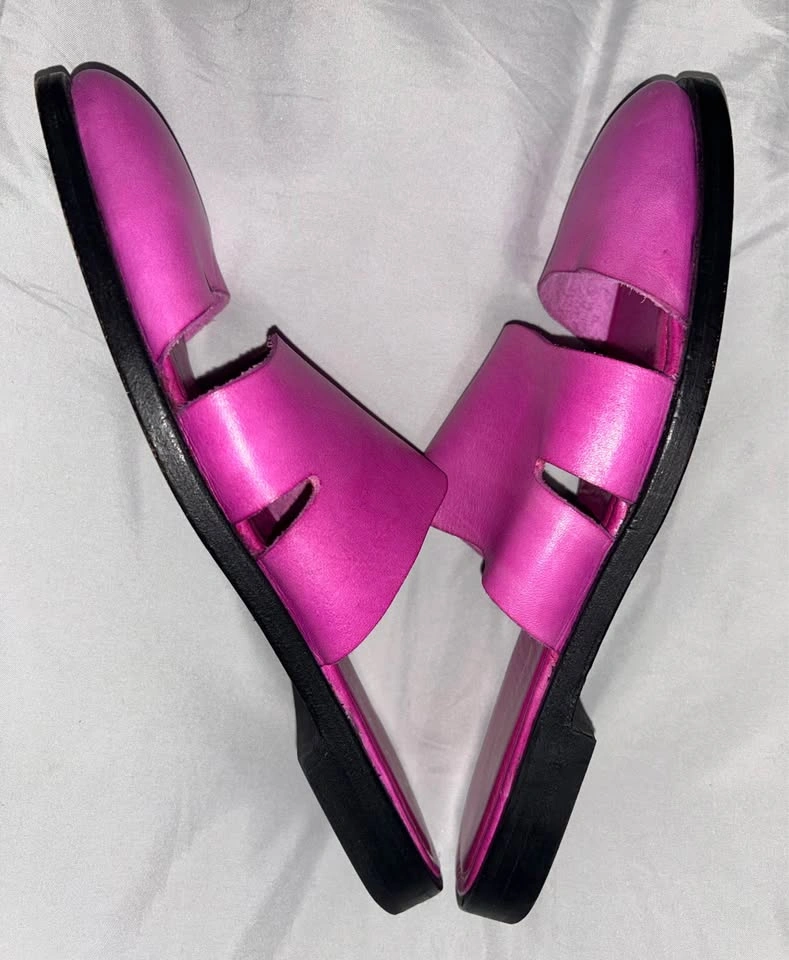 TVUKAJ Hot Pink Leather Slide Sandals Made in Mexico - SZ 8 - photo 2