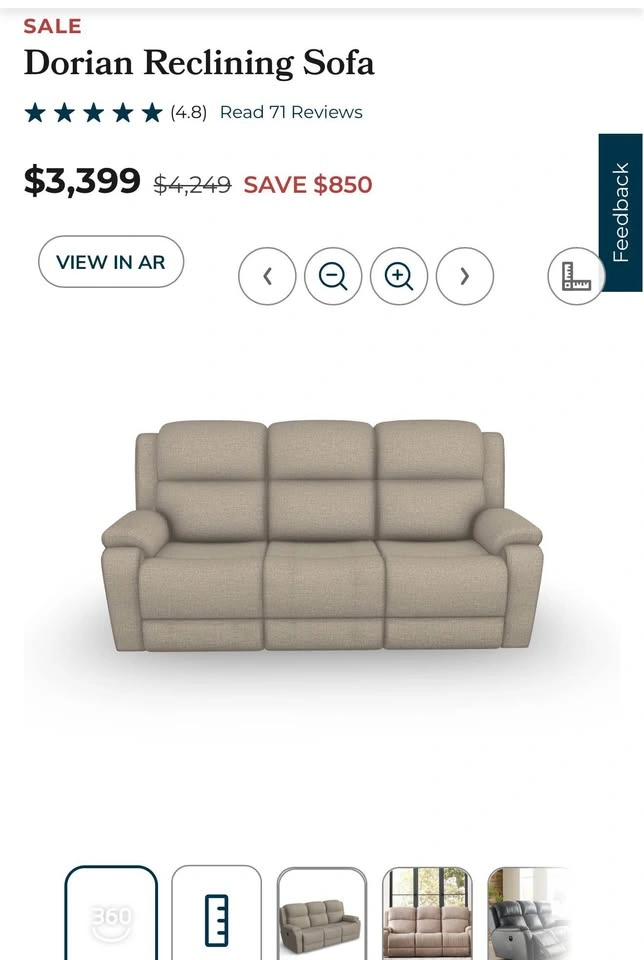 Waterproof LaZBoy Reclining Couch – Excellent Condition - photo 3