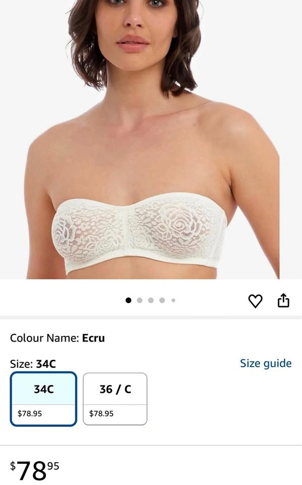 New Never worn Wacoal Halo Lace Strapless Bra Ivory