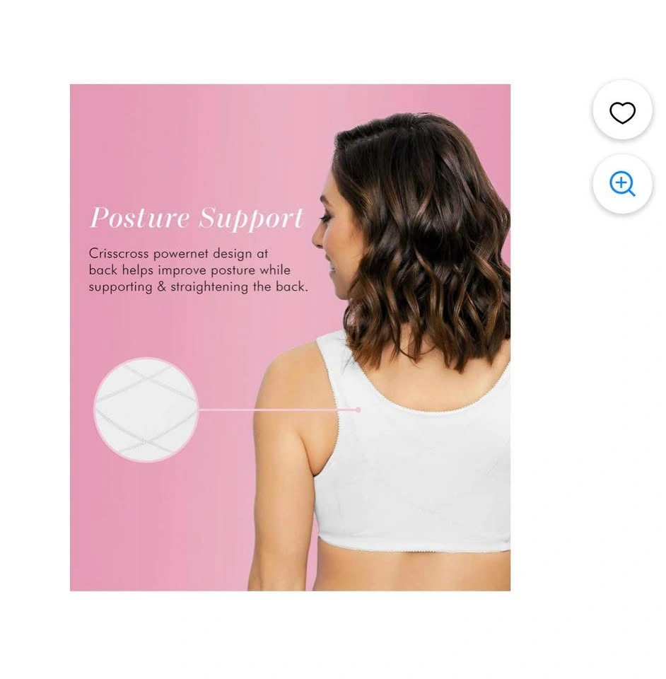 Front Close Cotton Posture Bra with Lace - photo 3