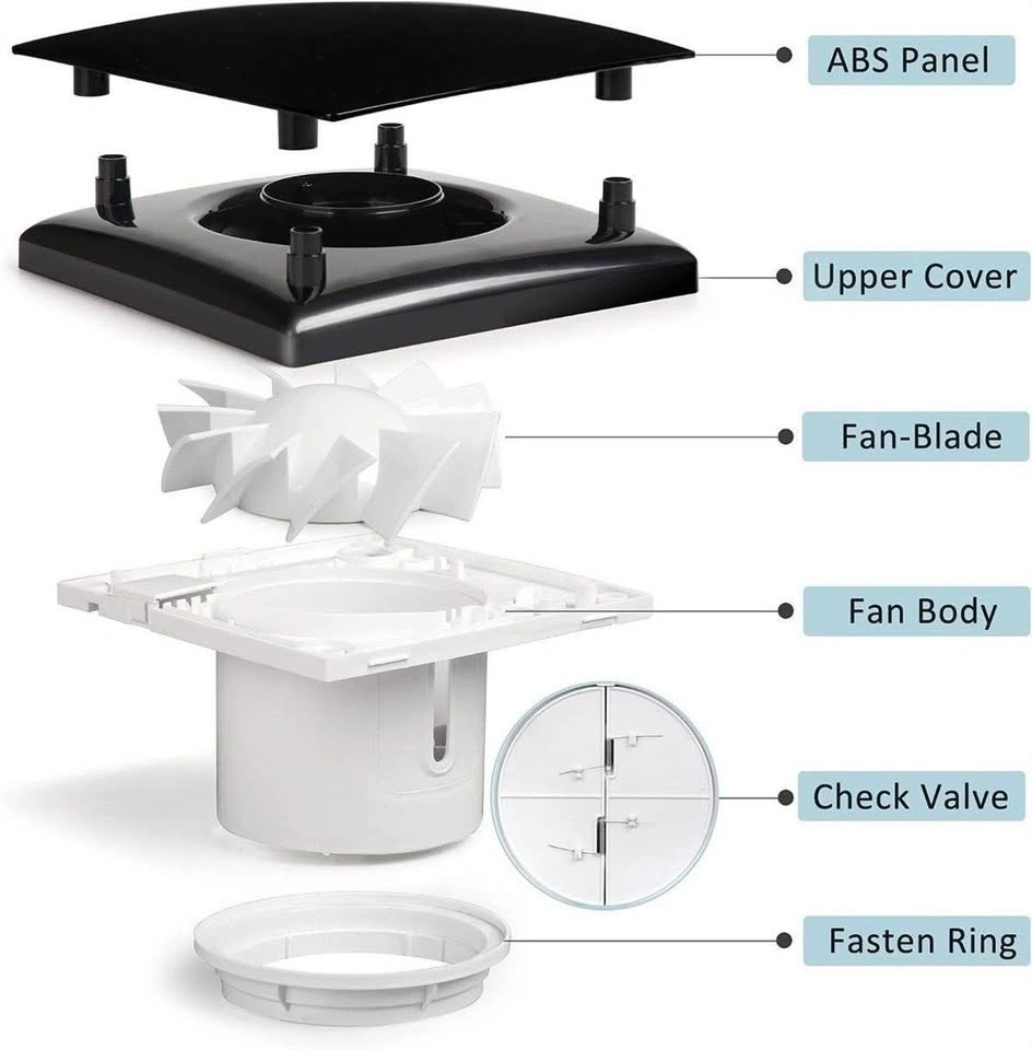 Exhaust Fan Bathroom Fan, 4-INCH 55CFM Black - photo 4