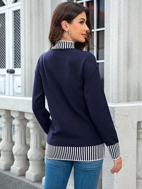 Beige Women's Mock Turtle Neck Sweater - photo 4