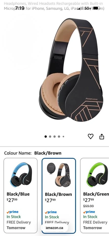 Power Locus Headphones - Black & Brown