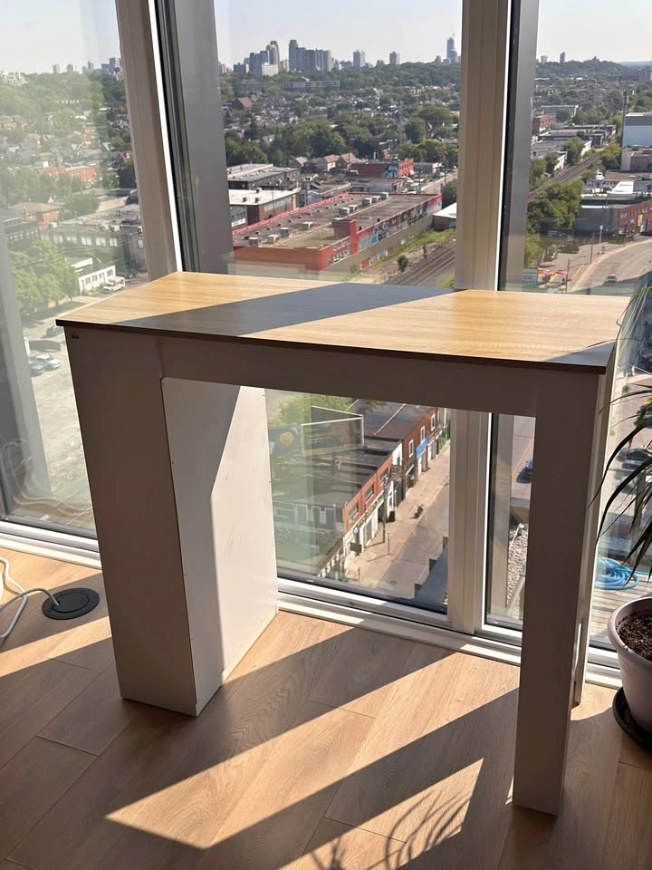 Kitchen Island Table with Side Shelves
