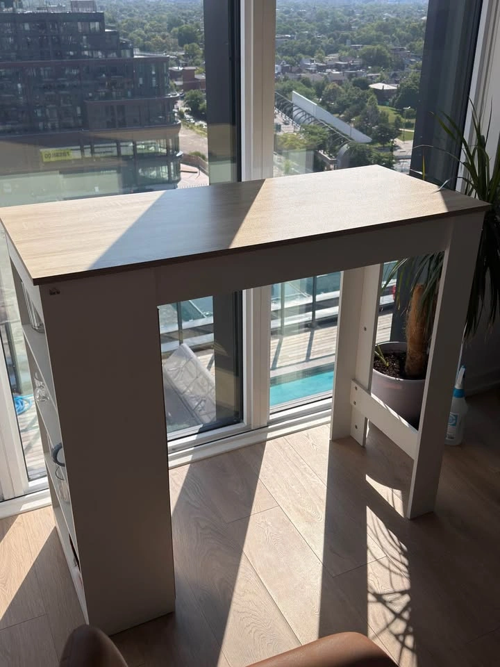 Kitchen Island Table with Side Shelves - photo 2