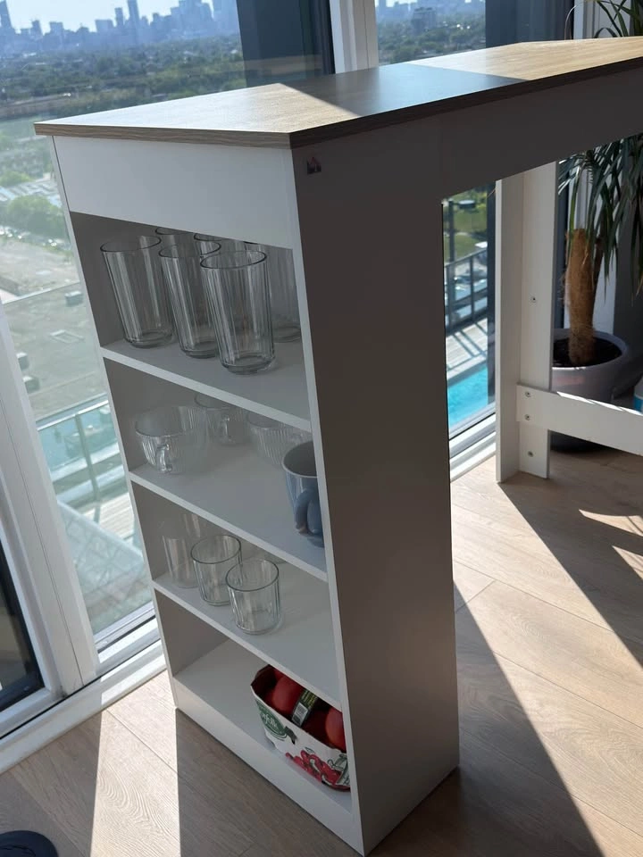 Kitchen Island Table with Side Shelves - photo 4