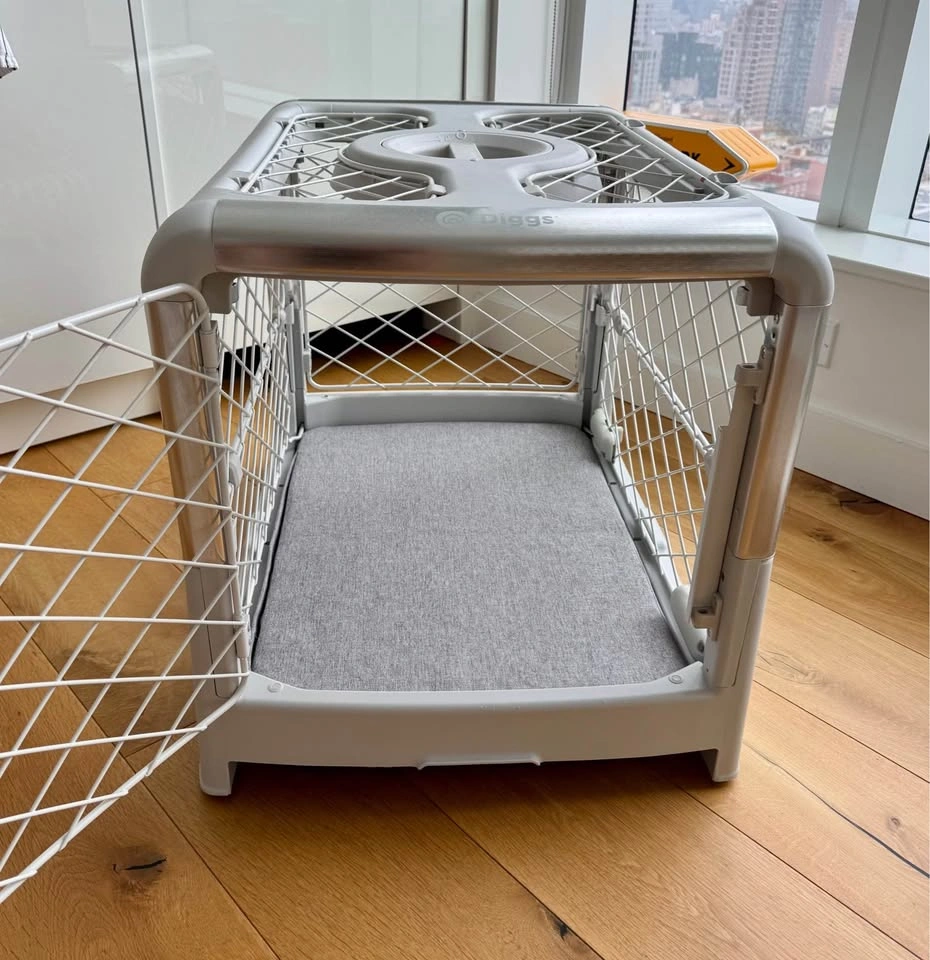 Diggs Revol Dog Crate (Small, Ash) + Snooz Memory Foam Pad - photo 2