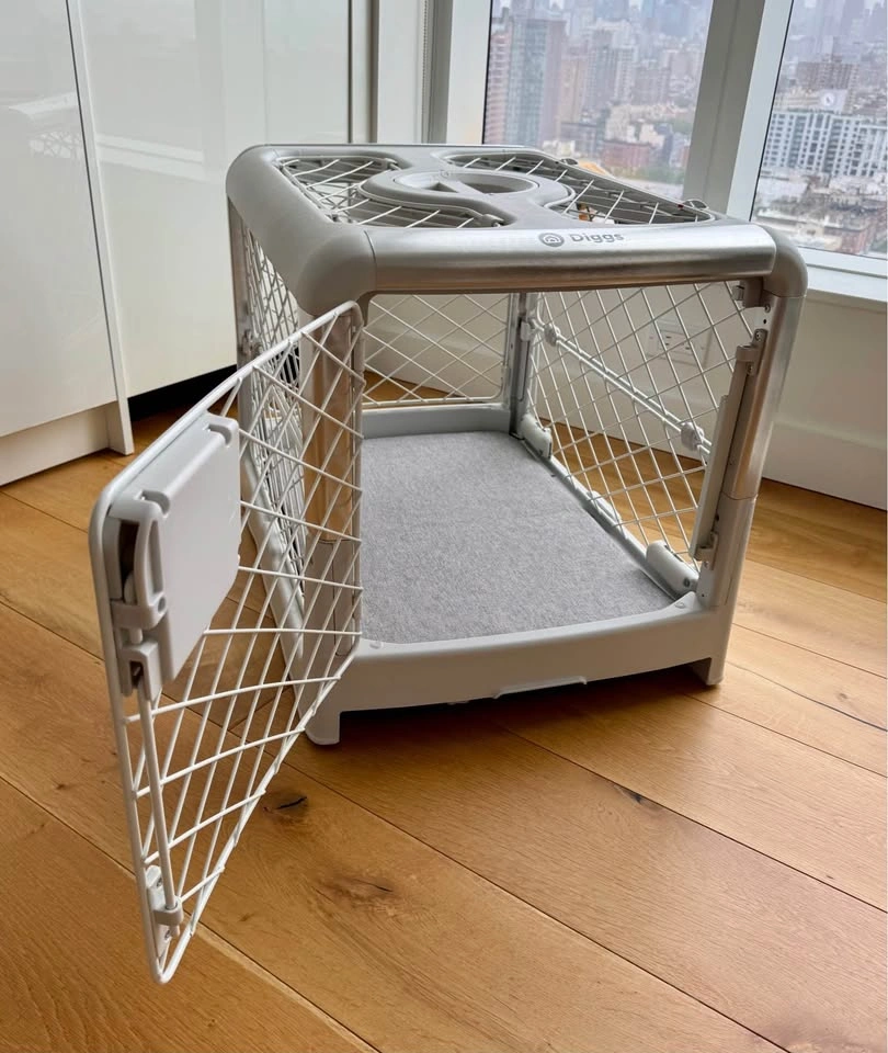 Diggs Revol Dog Crate (Small, Ash) + Snooz Memory Foam Pad - photo 3