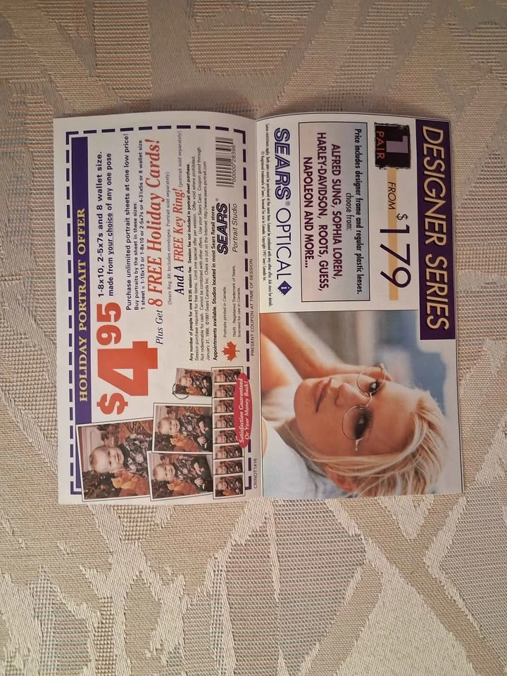 Vintage 1997 Sears Optical Paper Advertisement Collectible - photo 2