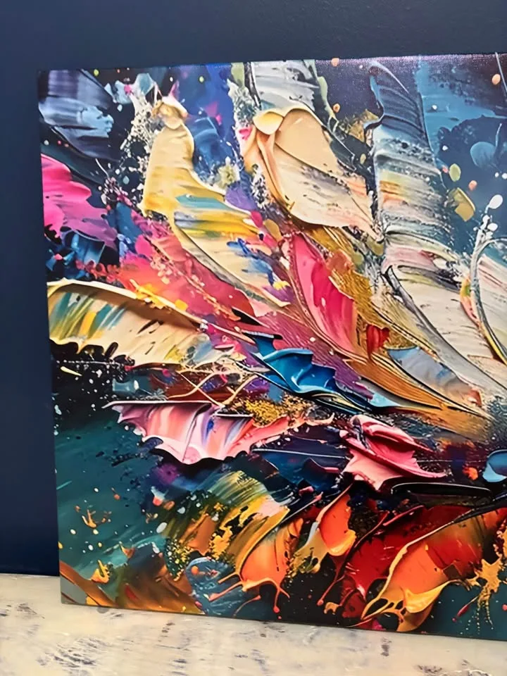 Colourful Abstract Butterfly Canvas Wall Art Ready To Hang image indicator(3)