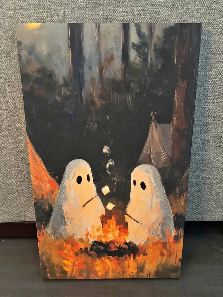 Campfire Ghosts Canvas Wall Art Ready To Hang thumbnail